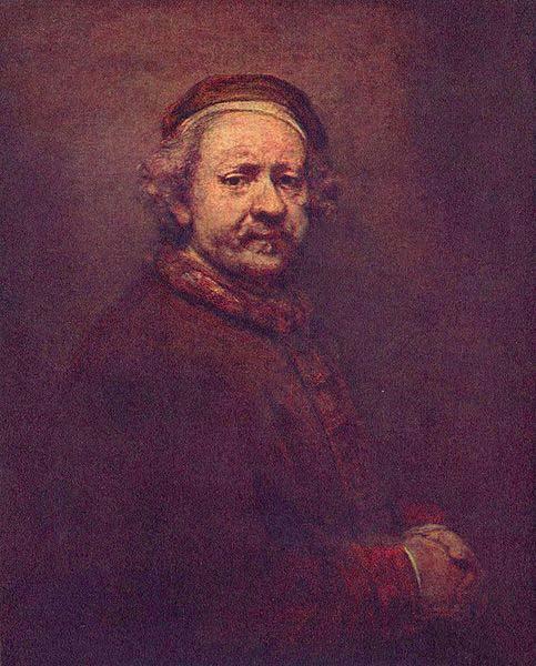 REMBRANDT Harmenszoon van Rijn Dated 1669, the year he died, though he looks much older in other portraits. National Gallery oil painting image